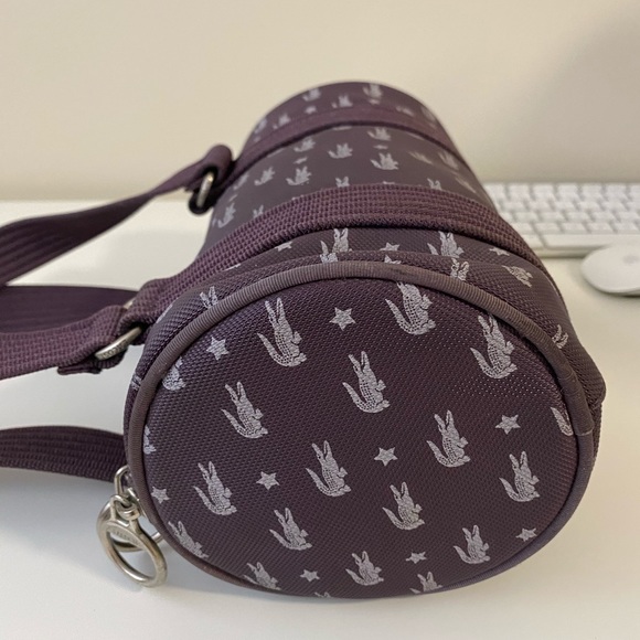 LACOSTE Rare Lacoste Print Medium Roll Bag, PURPLE - Picture 5 of 7